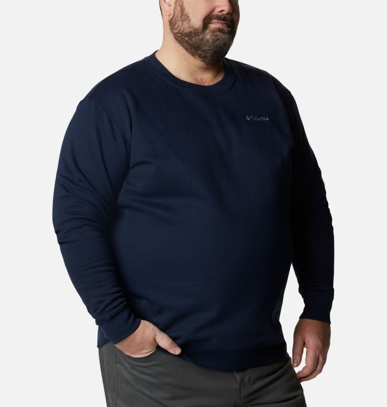 Men's Columbia Hart Mountain II Crew Sweatshirts Navy | Plus Size CA-S160A